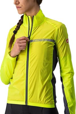 Castelli Women's Squadra Stretch Cycling Jacket AW21 - YELLOW FLUO-DARK GRAY - XS, YELLOW FLUO-DARK GRAY